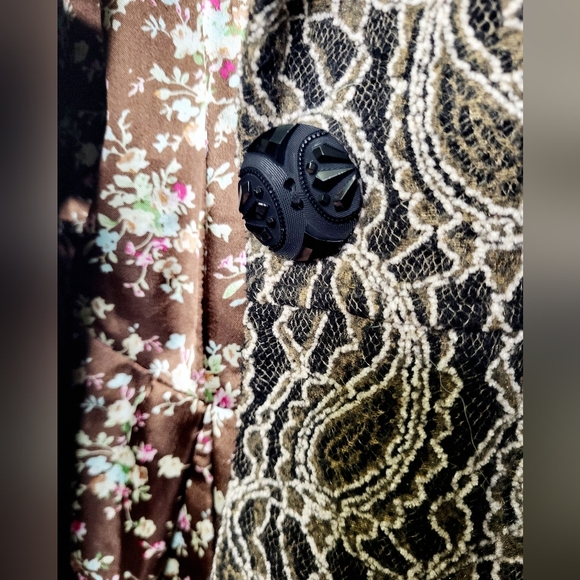 Vintage Style Tapestry Jacket Paisley Mid-Length Flare Coat - Picture 3 of 5